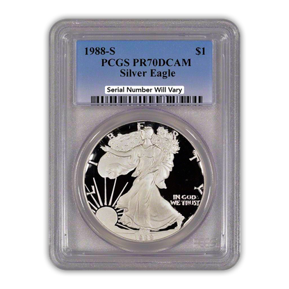 1988 Silver Eagle - Proof - PCGS PR70 - CoinsTV