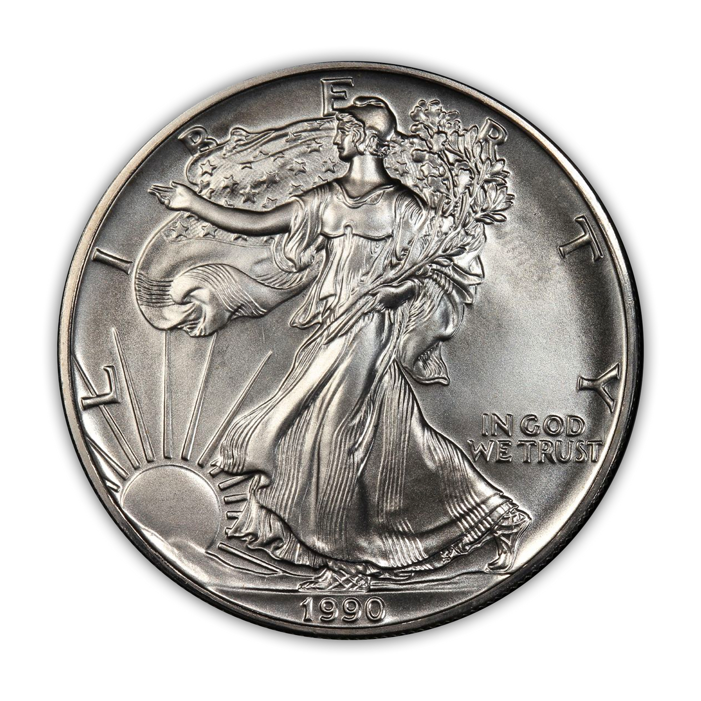 1990 Silver Eagle - Business Strike - Uncirculated - CoinsTV