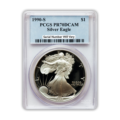 1990 Silver Eagle - Proof - PCGS PR70 - CoinsTV