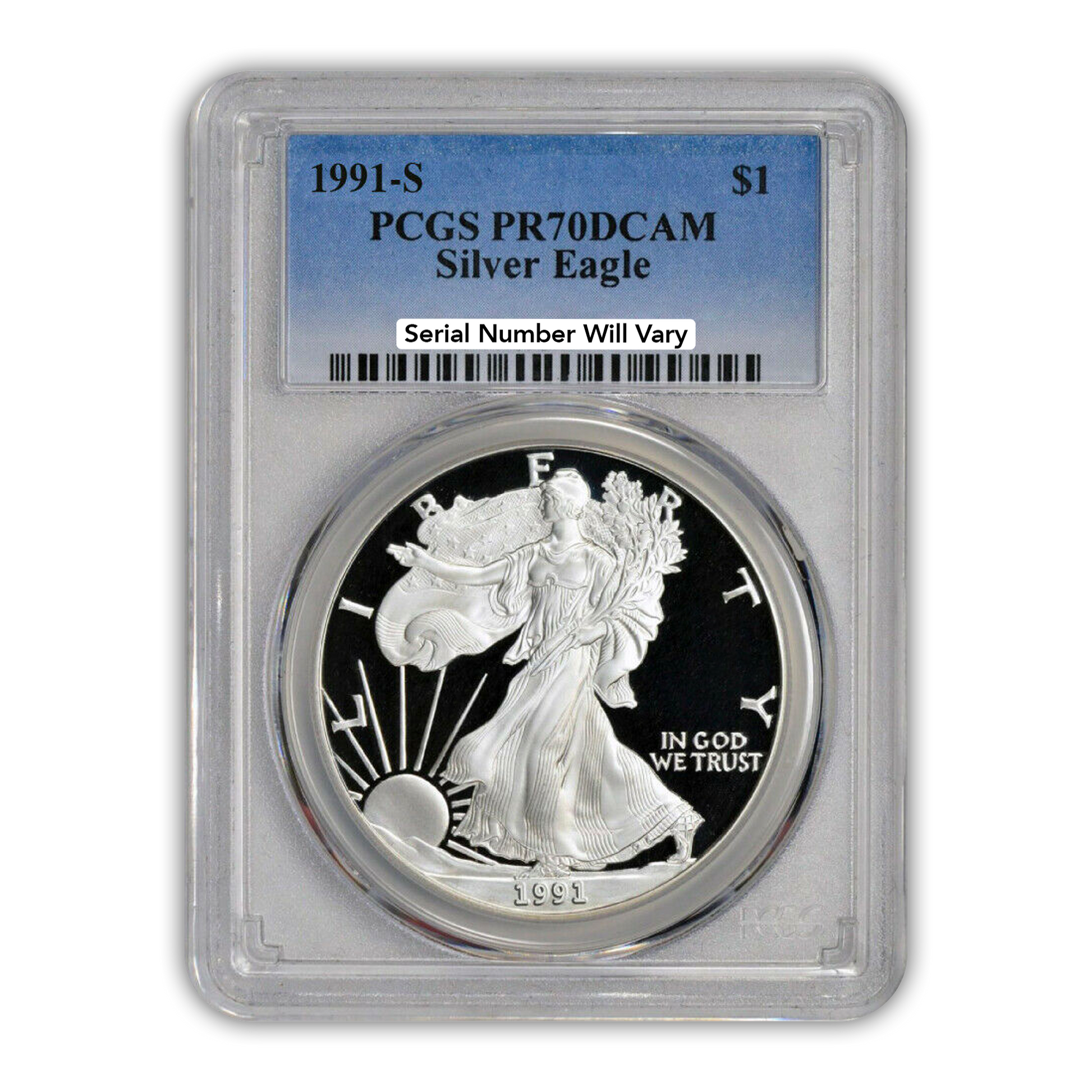 1991 Silver Eagle - Proof - PCGS PR70 - CoinsTV