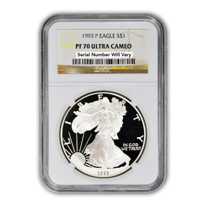 1993 Silver Eagle - Proof - NGC PF70 - CoinsTV
